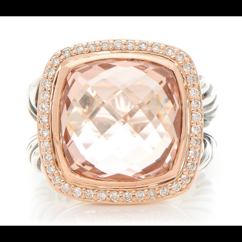 David Yurman Rose Gold, Diamond & Morganite Ring